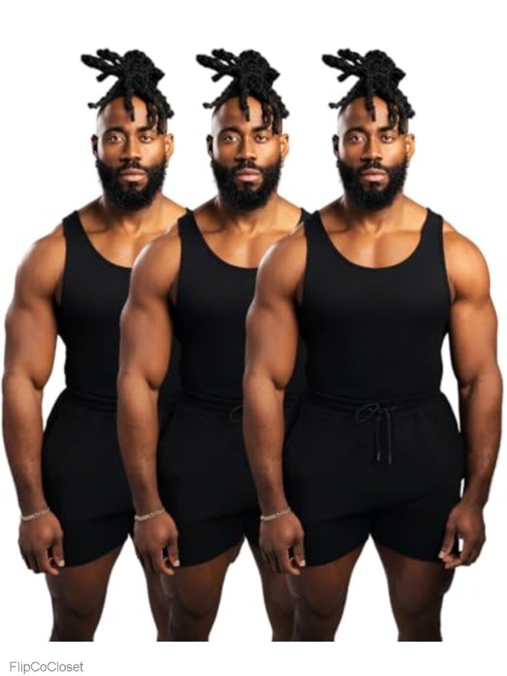 Ekkovision Beaters Men's Tank Tops Cotton Spandex Blend Ribbed Slim Fit 3-Pack